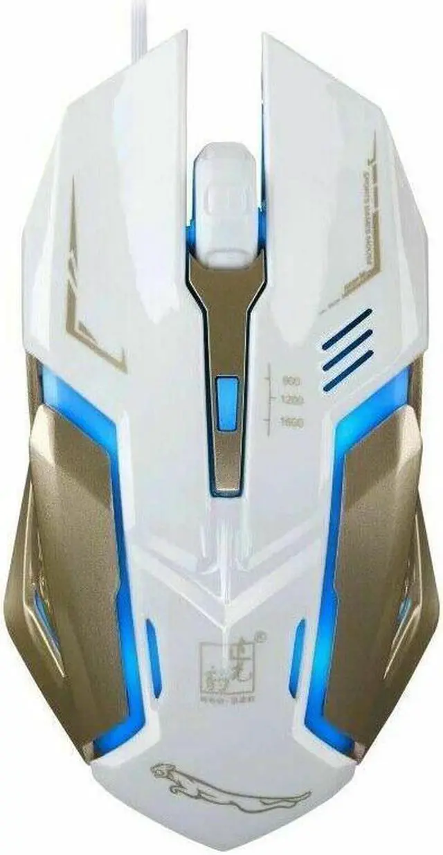 Main image of Gaming Mouse 4 Button USB Wired LED Breathing Fire Button 1600 DPI Laptop PC (WHITE)