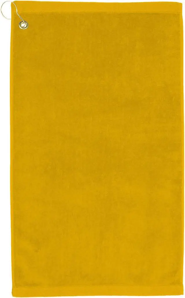 Main image of Premium 16 inch x 26 inch Velour Golf Towel with Corner Hook &Grommet Placement-Gold