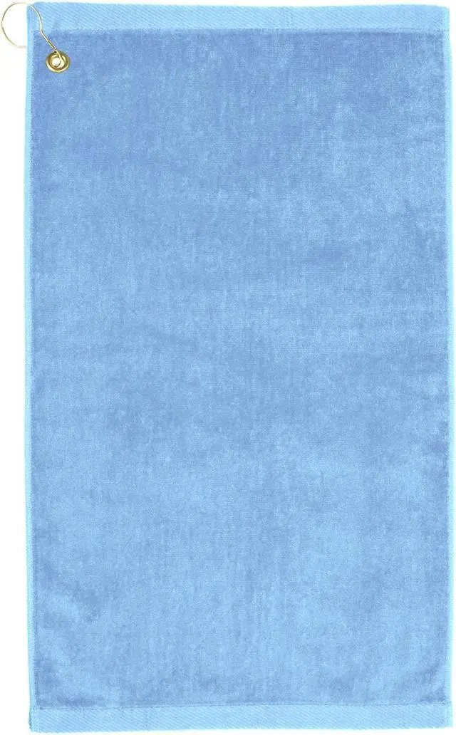 Main image of Premium 16 inch x 26 inch Velour Golf Towel with Corner Hook &Grommet Placement-Light Blue