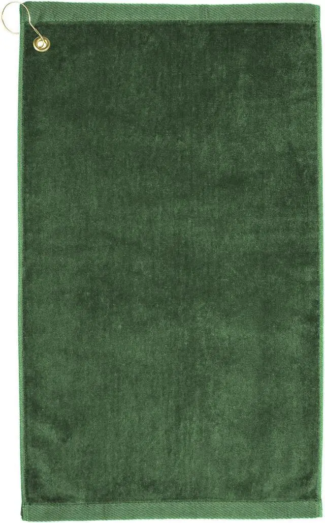 Main image of Premium 16 inch x 26 inch Velour Golf Towel with Corner Hook &Grommet Placement-Hunter