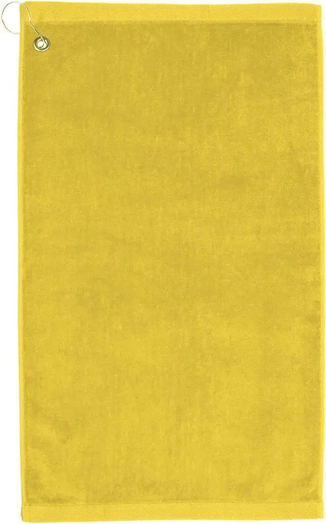 Main image of Premium 16 inch x 26 inch Velour Golf Towel with Corner Hook &Grommet Placement-Yellow