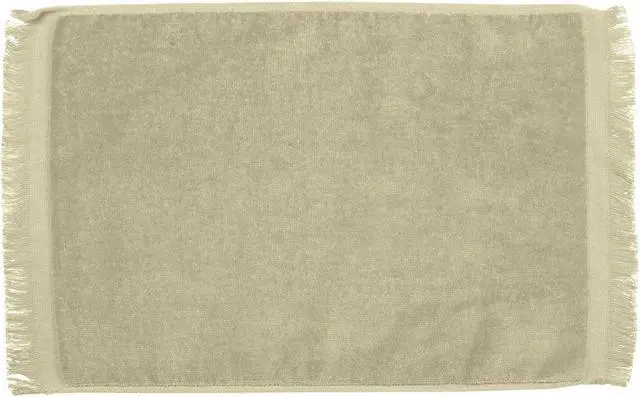 Main image of Premium Fringed Velour Spirit & Sport Towel 11 inch x18 inch Beige