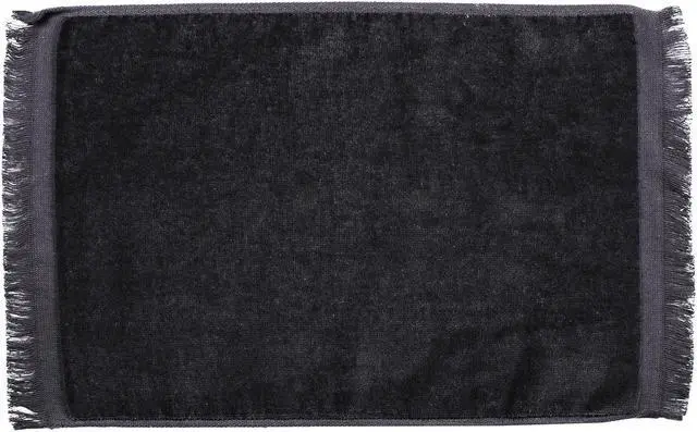 Main image of Premium Fringed Velour Spirit & Sport Towel 11 inch x18 inch Black