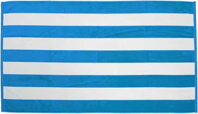 Main image of TowelSoft Premium Cabana Stripe Velour Beach Towel 35 inch x 60 inch-Aqua