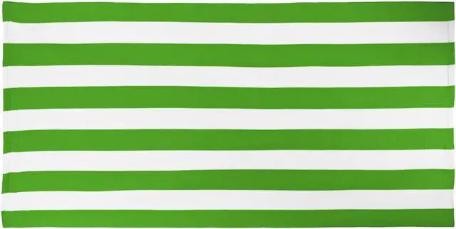 Main image of TowelSoft Microfiber Cabana Stripe Beach Towel 30 inch x 60 inch Green