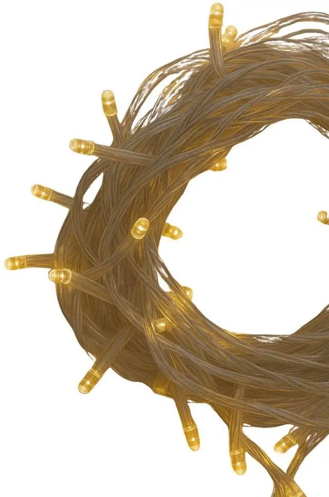 Main image of Elegani 100 LED Yellow String Lights  32ft Black Wire, 8 Lighting Modes, Indoor/Outdoor Plug-In Fairy Lights for Christmas, Parties, Bedroom, Patio & Holiday Decor-Yellow