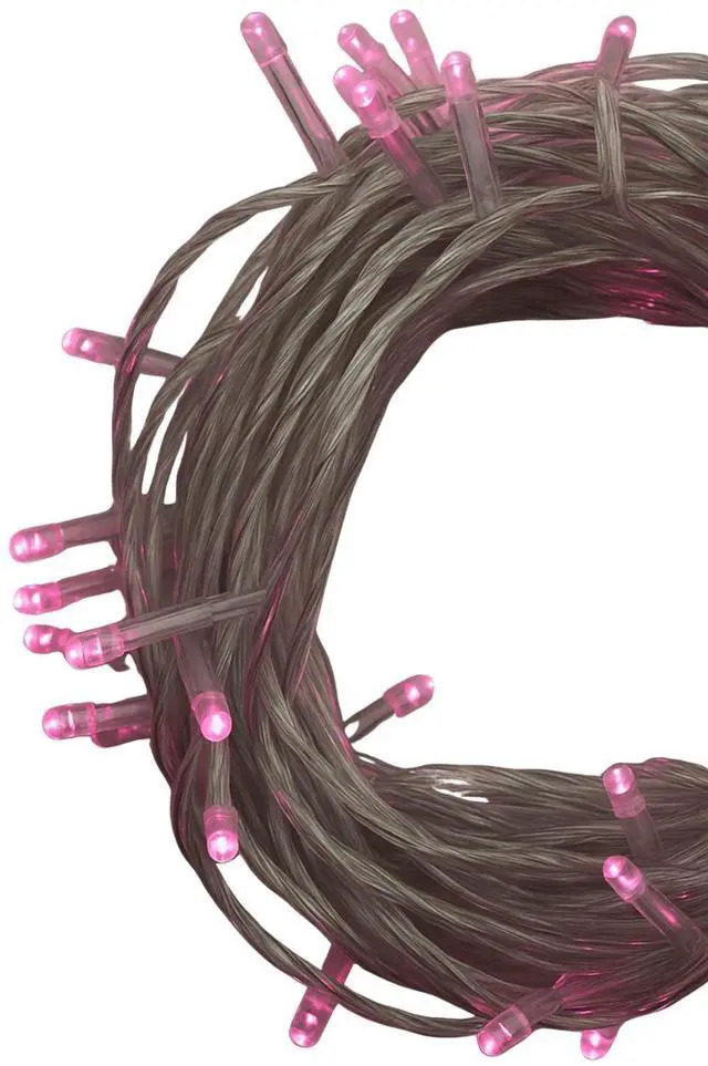Main image of Elegani 100 LED Pink String Lights  32ft Black Wire, 8 Lighting Modes, Indoor/Outdoor Plug-In Fairy Lights for Christmas, Parties, Bedroom, Patio & Holiday Decor-Pink
