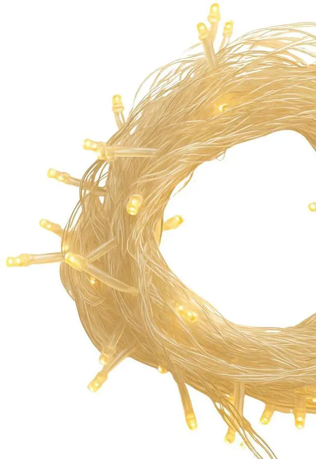 Main image of Elegani 100 LED Warm White String Lights  32ft Black Wire, 8 Lighting Modes, Indoor/Outdoor Plug-In Fairy Lights for Christmas, Parties, Bedroom, Patio & Holiday Decor-Warm White