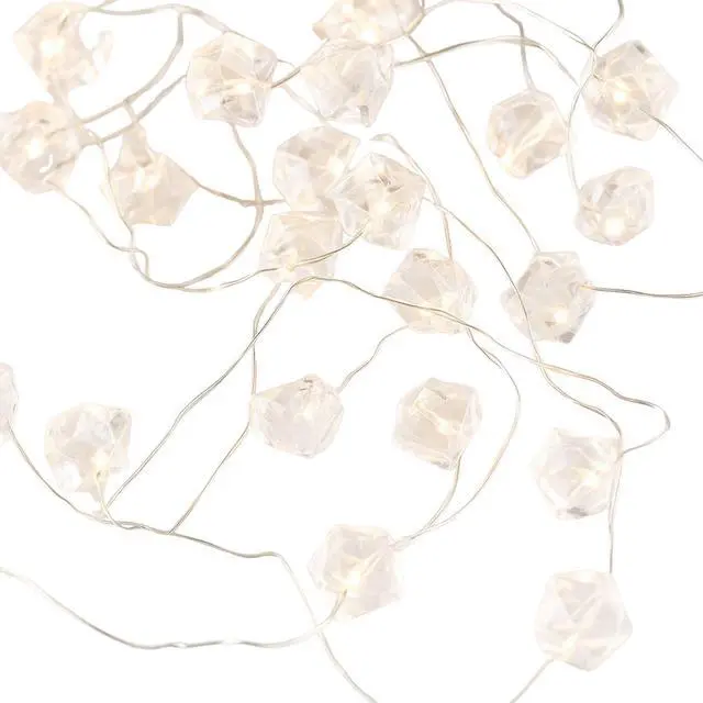 Main image of Elegani 10 LED Crystal String Lights  4.9ft Warm White, Clear Wire, Indoor Decorative Fairy Lights for Bedroom, Party, Wedding, and Holiday Decor
