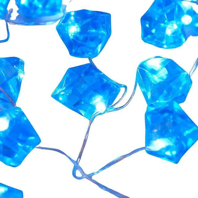 Main image of Elegani 10 LED Crystal String Lights  4.9ft Cool Blue, Clear Wire, Indoor Decorative Fairy Lights for Bedroom, Party, Wedding, and Holiday Decor