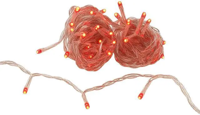 Main image of Elegani 100 LED String Red Lights with Clear Wire - 33ft Plug-In Indoor/Outdoor Fairy Lights with 8 Modes, Waterproof Decorative Lighting for Holiday, Party, and Wedding Decor