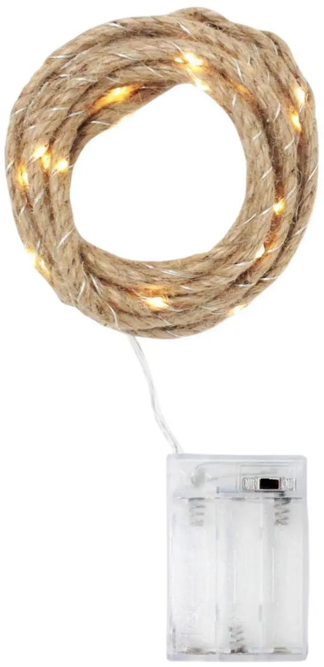 Main image of Elegani 30 LED Rope String Lights  8ft Natural Woven Rope with Warm White Fairy Lights for Farmhouse, Wedding, and Holiday Décor