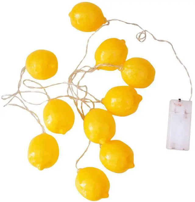 Main image of Elegani 10 LED Lemon String Lights  Warm White Indoor Outdoor Décor for Windows, Trees, Railings, Holiday Display
