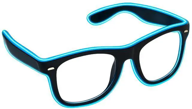 Main image of Elegani Blue LED Glow Glasses  Light Up Party Eyewear for Festivals, Birthdays & Night Events