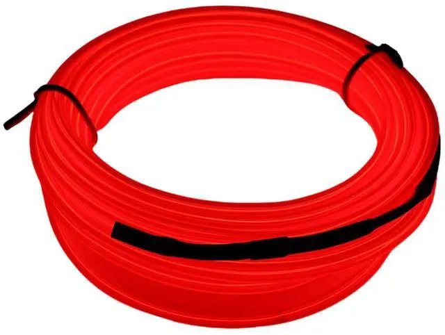 Main image of Elegani 6FT Wearable Neon Glow String Light with Clip  Flexible Nighttime Safety & Party Decoration-Red