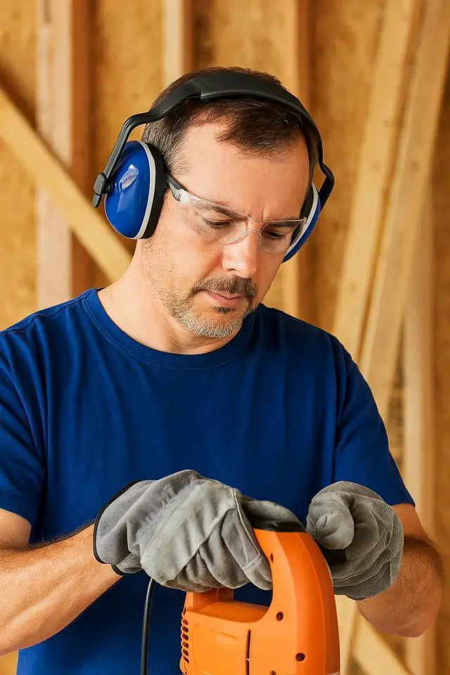 Alt view image 4 of 5 - Sanoxy Hearing Protection Earmuffs with Soft Foam Cushions, Adjustable Headband and Comfortable Fit for Work and Outdoor Use-Blue