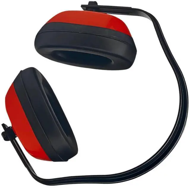 Alt view image 2 of 5 - Sanoxy Hearing Protection Earmuffs with NRR 19, Adjustable Headband and Comfortable Cushions for Work and Outdoor Use-Red