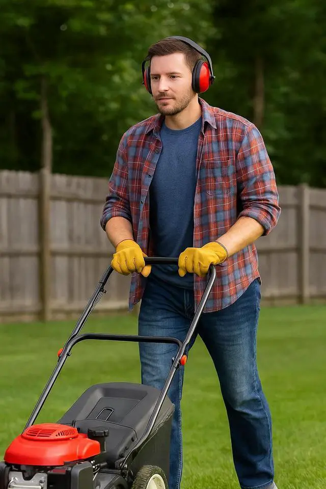 Alt view image 3 of 5 - Sanoxy Hearing Protection Earmuffs with NRR 19, Adjustable Headband and Comfortable Cushions for Work and Outdoor Use-Red