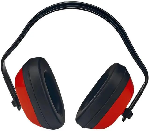 Alt view image 5 of 5 - Sanoxy Hearing Protection Earmuffs with NRR 19, Adjustable Headband and Comfortable Cushions for Work and Outdoor Use-Red