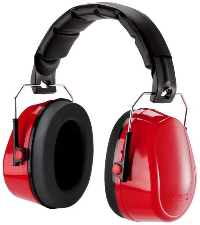 Main image of Sanoxy Red Low-Profile Hearing Protection Earmuffs with NRR 23, Adjustable Fit for Comfortable All-Day Use-Red