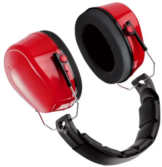 Alt view image 4 of 6 - Sanoxy Red Low-Profile Hearing Protection Earmuffs with NRR 23, Adjustable Fit for Comfortable All-Day Use-Red