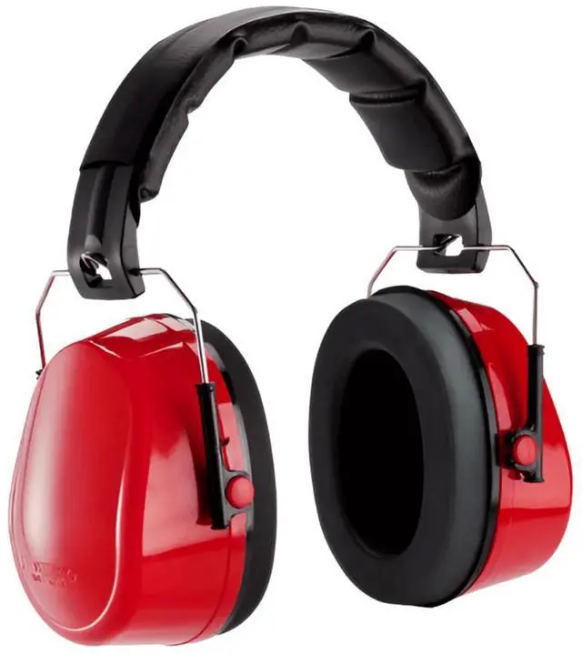 Alt view image 6 of 6 - Sanoxy Red Low-Profile Hearing Protection Earmuffs with NRR 23, Adjustable Fit for Comfortable All-Day Use-Red