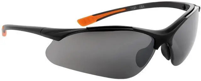 Alt view image 5 of 7 - Sanoxy Safety Glasses with Wraparound Design, UV Protection, Rubber Nosepiece and Black Temples  Impact-Resistant PC Lens Gray