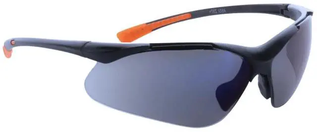 Alt view image 4 of 5 - Sanoxy Safety Glasses with Wraparound Design, UV Protection, Rubber Nosepiece and Black Temples  Impact-Resistant PC Lens Blue