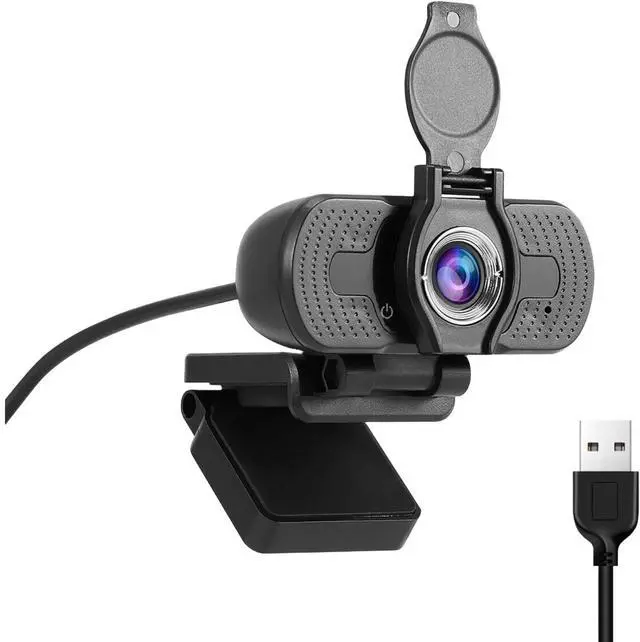Alt view image 2 of 4 - Sanoxy 1080P Webcam with Privacy Cover & Noise-Cancelling Mic for Webinars