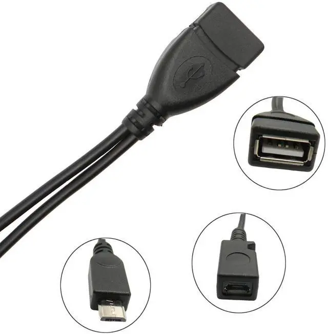 Alt view image 4 of 4 - Sanoxy 2-in-1 Micro USB to USB Adapter (OTG Cable + Power Cable) for TV, Streaming Sticks, Media Devices