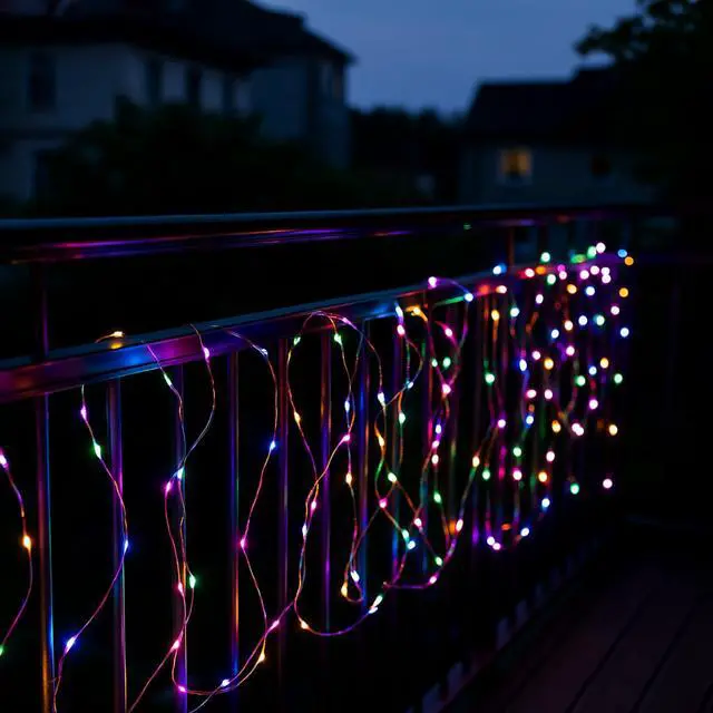 Alt view image 3 of 4 - Elegani 300 LED Curtain String Lights  9.8ft x 9.8ft Copper Wire, 8 Lighting Modes, Plug-In, Indoor/Outdoor Fairy Lights for Wall, Window, Party, Wedding, and Holiday Decor-Multi Color