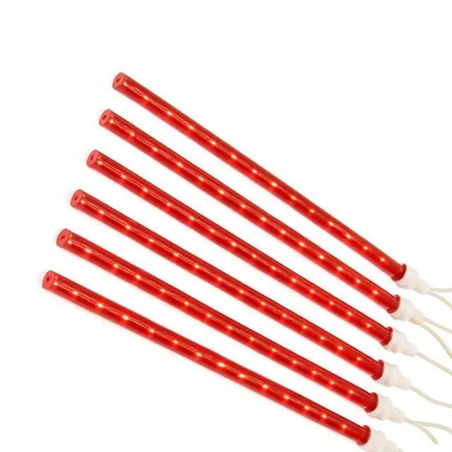 Alt view image 4 of 7 - Elegani 8-Tube 50cm Red Snowfall LED Meteor Lights  8ft Plug-In, 240 LEDs, Connectable, Indoor/Outdoor Decorative Lighting for Holiday, Tree, and Party Décor