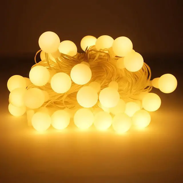 Alt view image 6 of 6 - Elegani 50 LED Warm White String Light Bulbs with Connector  16ft Plug-In, 8 Lighting Modes, Indoor/Outdoor Decorative Lighting for Holiday, Party, and Home Décor
