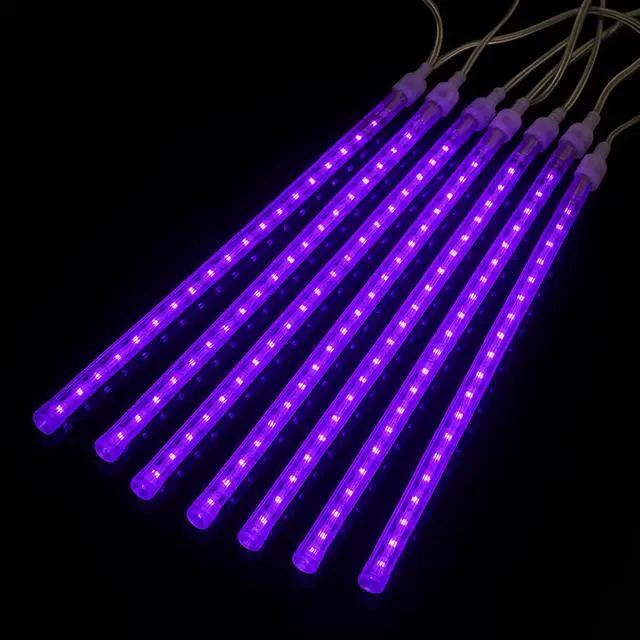 Alt view image 3 of 5 - Elegani 8-Tube Snowfall Lights  50cm Purple LED Meteor Shower Lights, Indoor/Outdoor, Waterproof, Plug-In, Holiday & Party Decoration