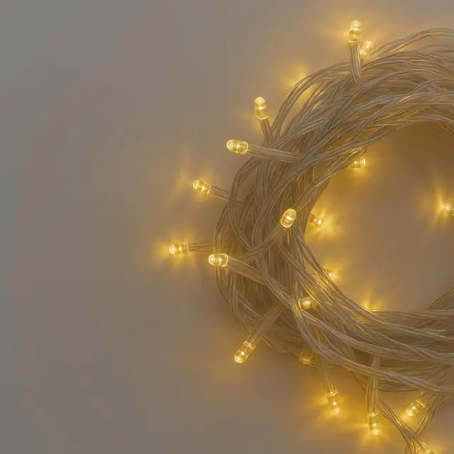 Alt view image 2 of 4 - Elegani 100 LED Yellow String Lights  32ft Black Wire, 8 Lighting Modes, Indoor/Outdoor Plug-In Fairy Lights for Christmas, Parties, Bedroom, Patio & Holiday Decor-Yellow