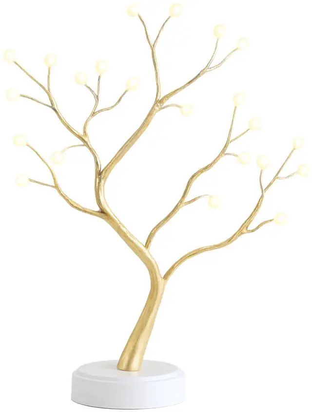 Alt view image 3 of 5 - Elegani 60 LED Warm White Tree Lights Bulbs  20" Height, Flexible Branches, Indoor Decorative Lighting for Holiday, Wedding, Party, and Home Décor