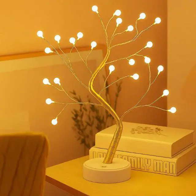 Alt view image 5 of 5 - Elegani 60 LED Warm White Tree Lights Bulbs  20" Height, Flexible Branches, Indoor Decorative Lighting for Holiday, Wedding, Party, and Home Décor