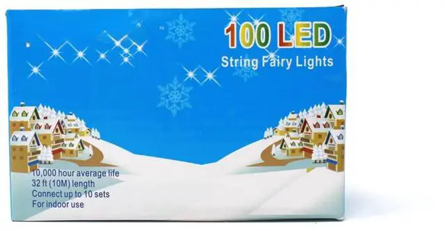 Alt view image 4 of 6 - Elegani 100 LED Matte Blue String Lights  32ft Plug-In, Soft Glow, Indoor/Outdoor Decorative Lighting for Holiday, Party, and Home Décor