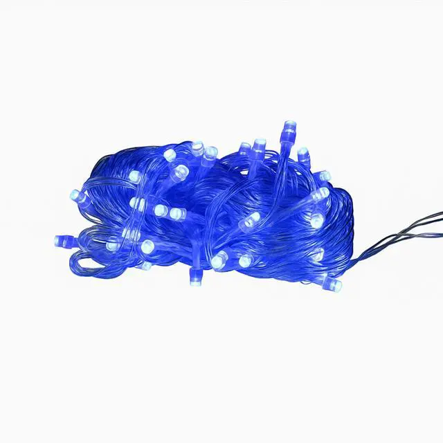 Alt view image 6 of 6 - Elegani 100 LED Matte Blue String Lights  32ft Plug-In, Soft Glow, Indoor/Outdoor Decorative Lighting for Holiday, Party, and Home Décor