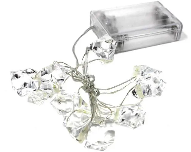 Alt view image 4 of 6 - Elegani 10 LED Crystal String Lights  4.9ft Cool Blue, Clear Wire, Indoor Decorative Fairy Lights for Bedroom, Party, Wedding, and Holiday Decor