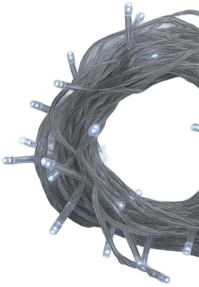 Alt view image 3 of 5 - Elegani 100 LED White String Lights  32ft Black Wire, 8 Lighting Modes, Indoor/Outdoor Plug-In Fairy Lights for Christmas, Parties, Bedroom, Patio & Holiday Decor-White