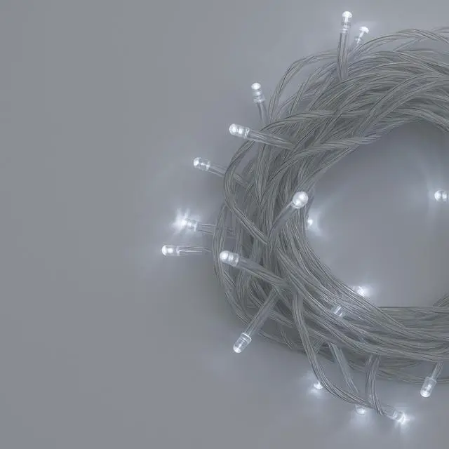 Alt view image 5 of 5 - Elegani 100 LED White String Lights  32ft Black Wire, 8 Lighting Modes, Indoor/Outdoor Plug-In Fairy Lights for Christmas, Parties, Bedroom, Patio & Holiday Decor-White