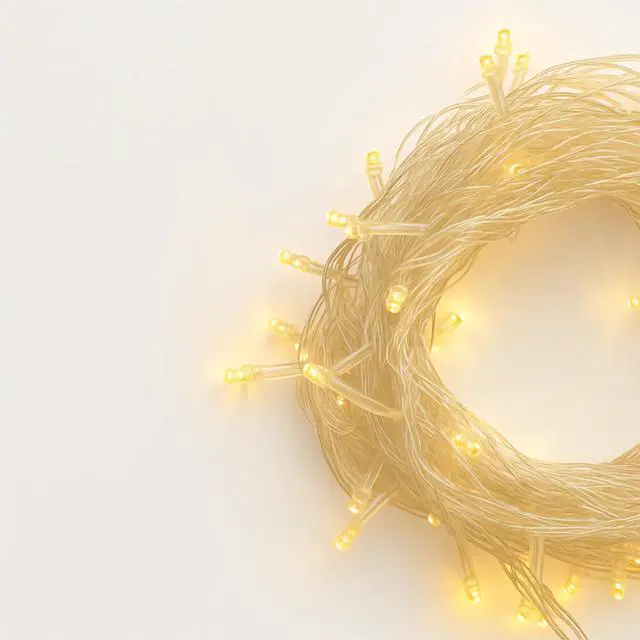 Alt view image 2 of 4 - Elegani 100 LED Warm White String Lights  32ft Black Wire, 8 Lighting Modes, Indoor/Outdoor Plug-In Fairy Lights for Christmas, Parties, Bedroom, Patio & Holiday Decor-Warm White