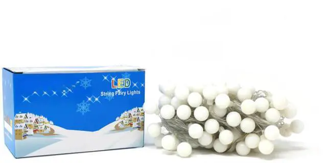 Alt view image 2 of 6 - Elegani 100 LED White String Light Bulbs with Connector  32ft Plug-In, 8 Lighting Modes, Indoor Decorative Lighting for Holiday, Party, and Home Décor