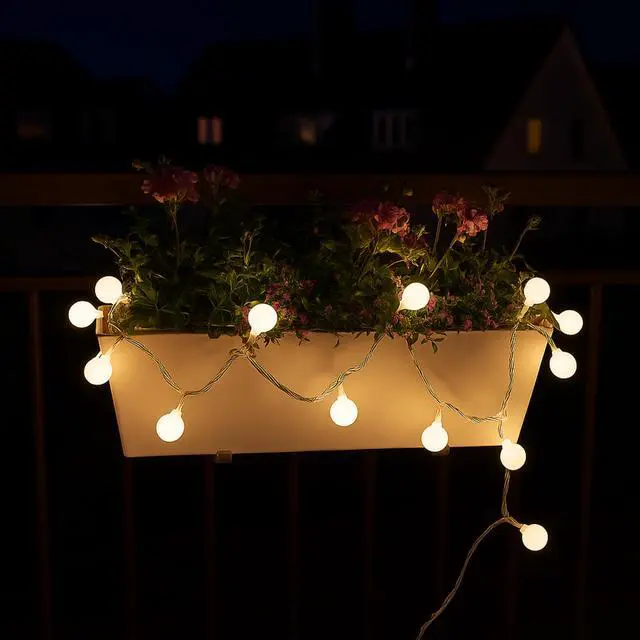 Alt view image 4 of 6 - Elegani 100 LED White String Light Bulbs with Connector  32ft Plug-In, 8 Lighting Modes, Indoor Decorative Lighting for Holiday, Party, and Home Décor
