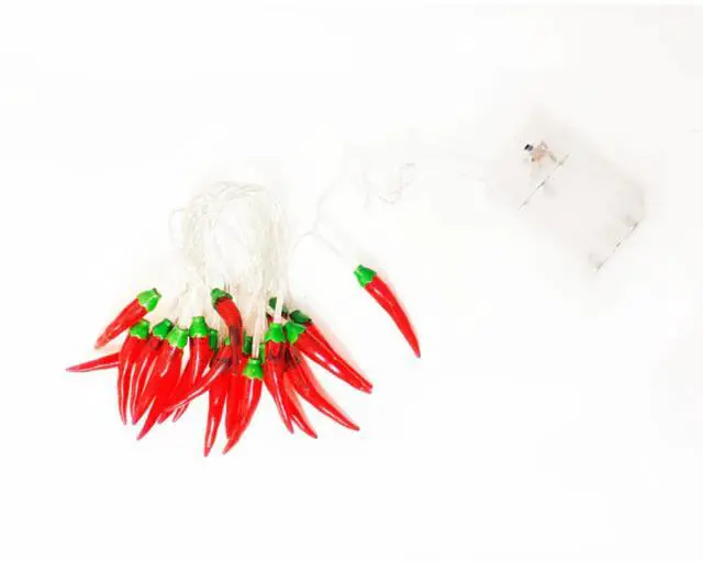 Alt view image 5 of 6 - Elegani Chili Pepper String Lights  10 Warm White LED Indoor Décor, 6ft Light Strand