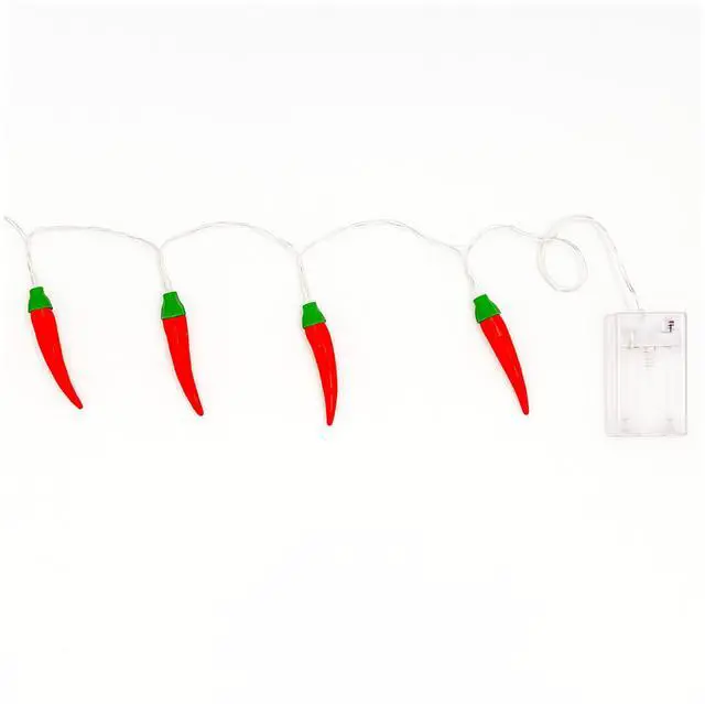 Alt view image 4 of 6 - Elegani Chili Pepper String Lights  10 Warm White LED Indoor Décor, 6ft Light Strand