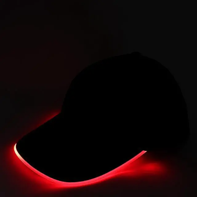 Alt view image 2 of 4 - Elegani Night Runner LED Glow Hat  Red Light Up Baseball Cap with Adjustable Fit & 3 Light Modes