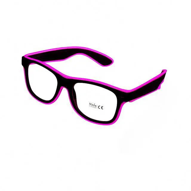 Alt view image 4 of 4 - Elegani Pink LED Glow Glasses  Light Up Party Eyewear for Festivals, Birthdays & Night Events