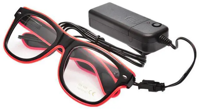 Alt view image 3 of 4 - Elegani Pink LED Glow Glasses  Light Up Party Eyewear for Festivals, Birthdays & Night Events